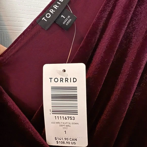 Torrid Burgundy Velvet Maxi Dress - Picture 4 of 8